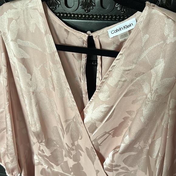 NWT Floral Jacquard Faux-Wrap Dress Size 14 - Picture 6 of 9